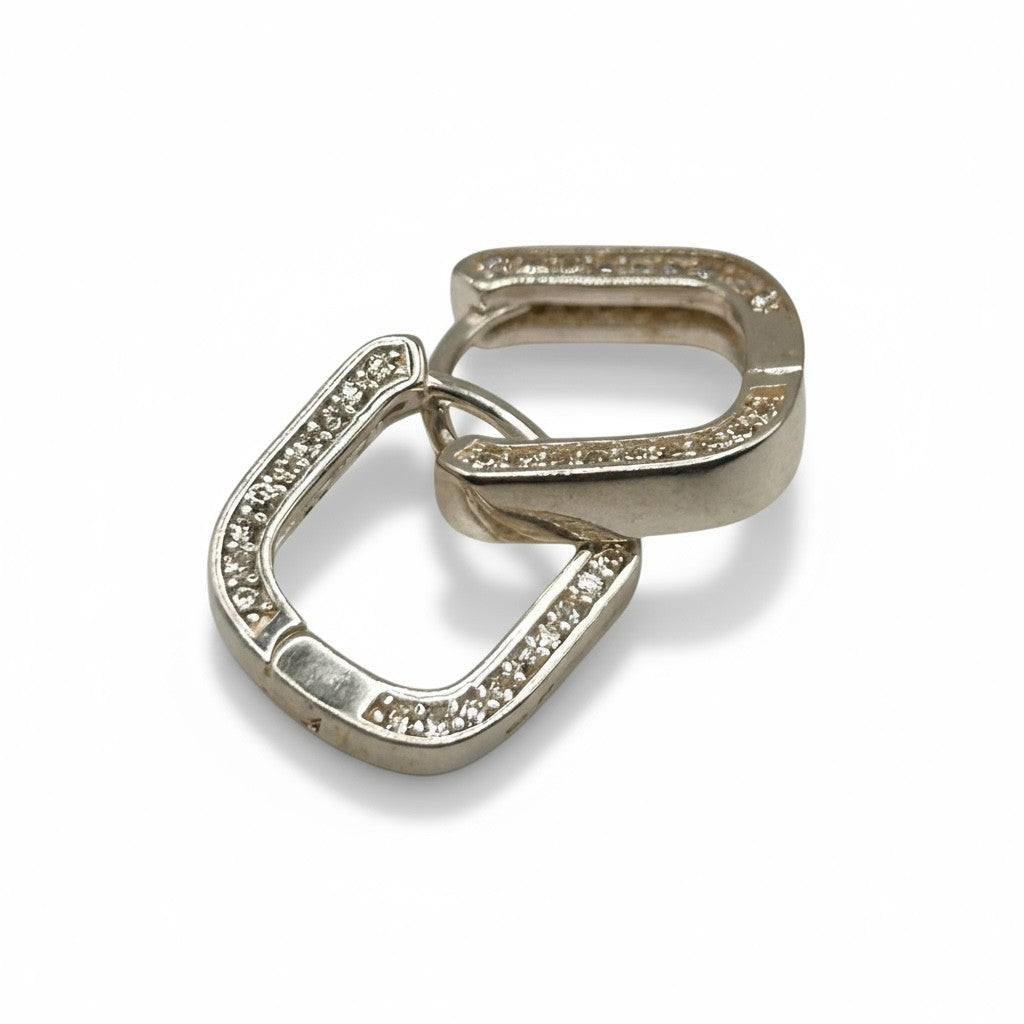 ARETES HERRADURAS DE PLATA CON ZIRCONIA CÚBICA