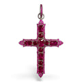 DIJE CRUZ DE PLATA CON ZIRCONIA CÚBICA ROSA