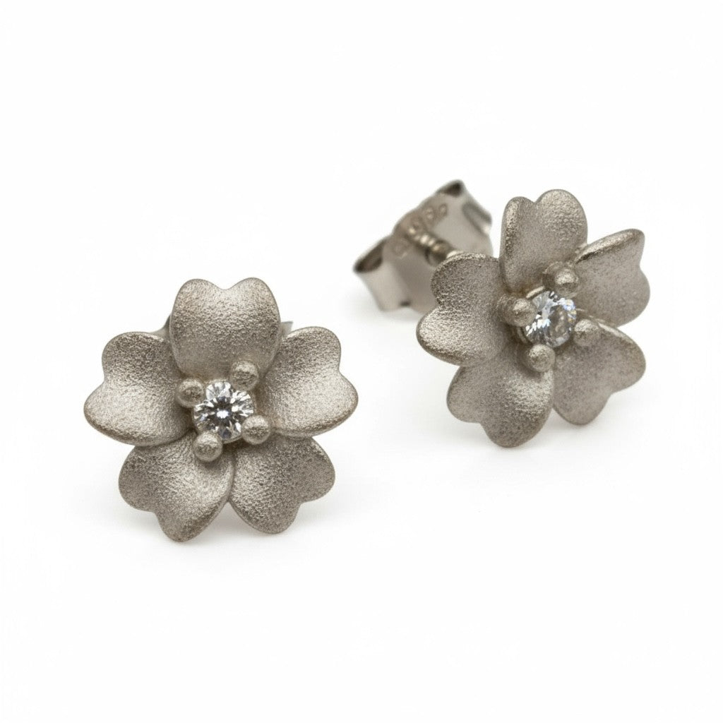 ARETES FLORES DE PLATA
