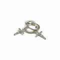 ARETES CRISTO DE PLATA CON ZIRCONIA CÚBICA