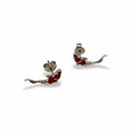 ARETES KOI DE PLATA CON RESINA ROJA