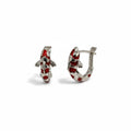 ARETES KOI DE PLATA CON RESINA ROJA