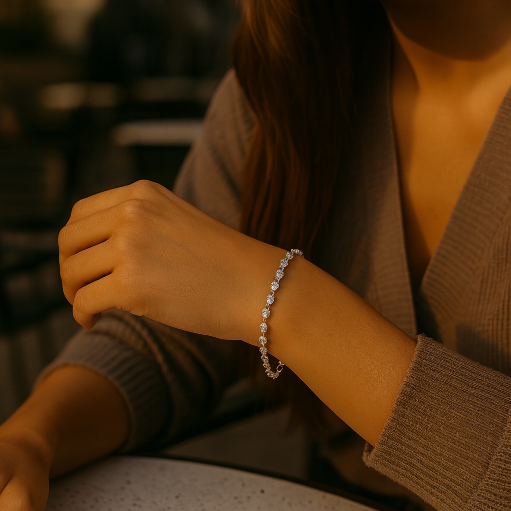 PULSERA DE PLATA CORTE DE PERA