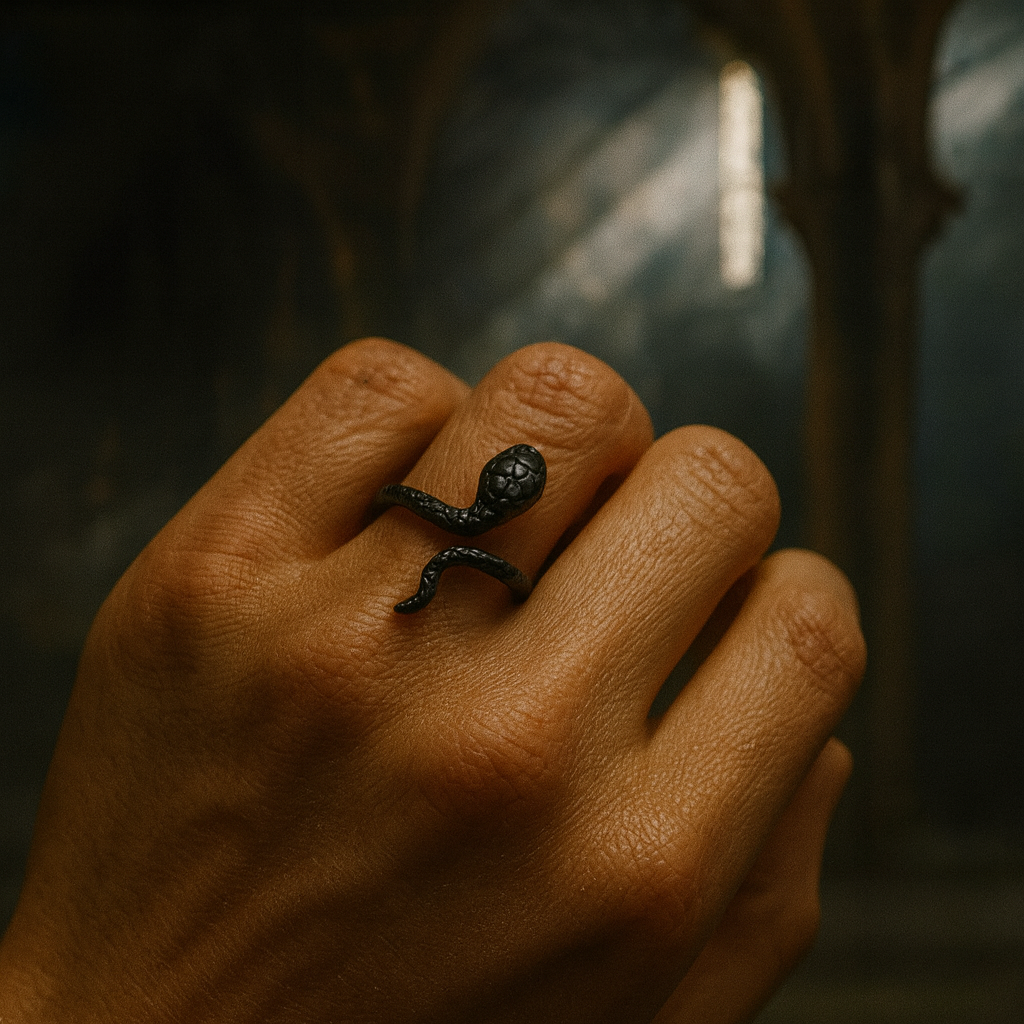 ANILLO SERPIENTE DE PLATA NEGRA