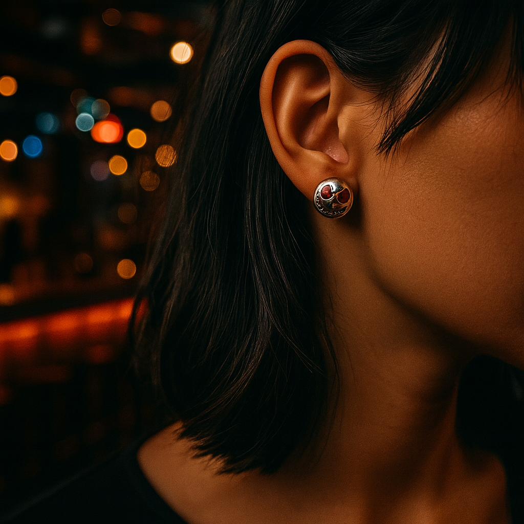 ARETES FLUORESCENTES DE PLATA