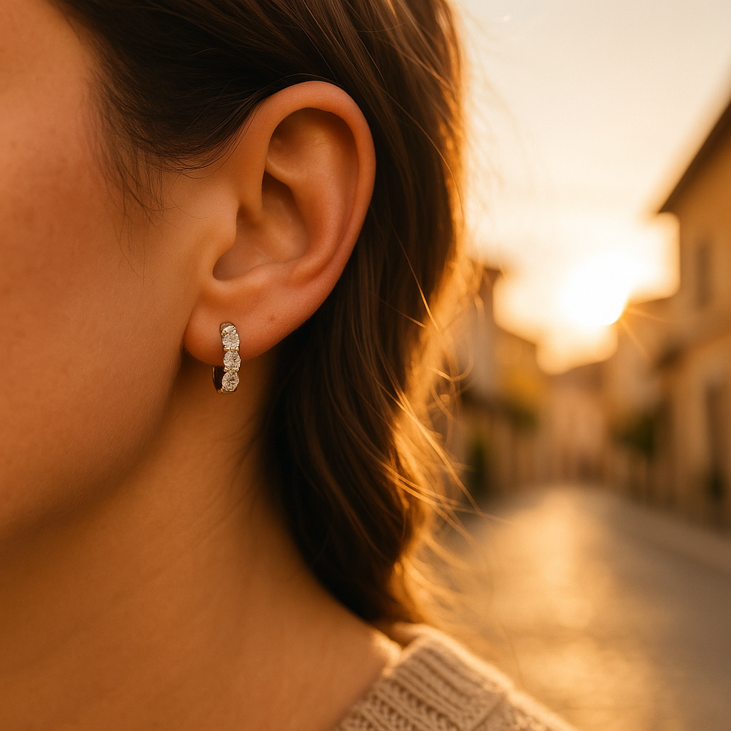 ARETES DE PLATA CON  MOISSANITA