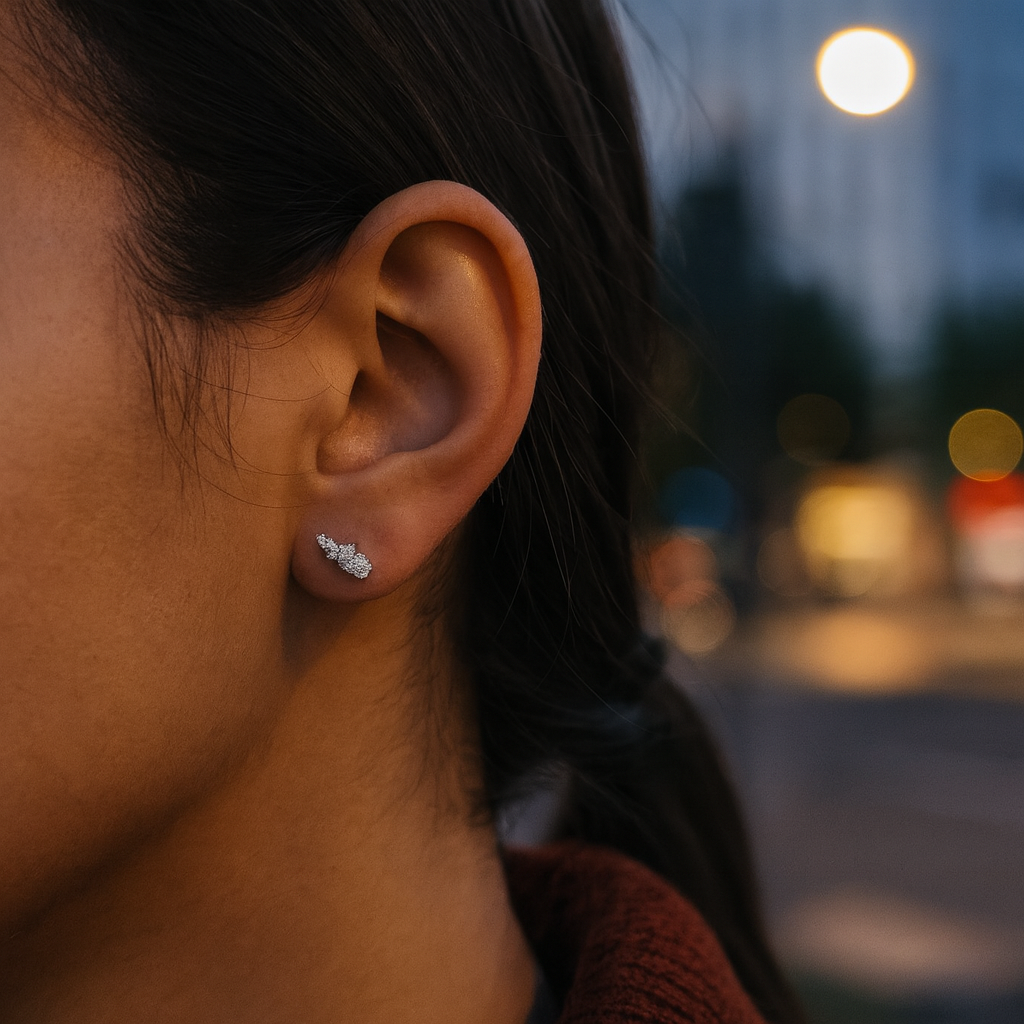 ARETES DE PLATA CON MOISSANITA