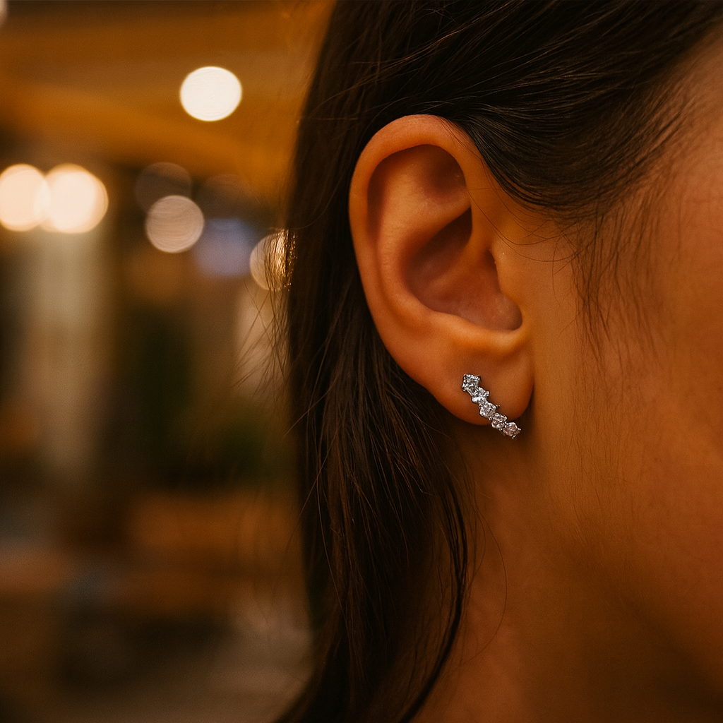 ARETES DE PLATA CON MOISSANITA