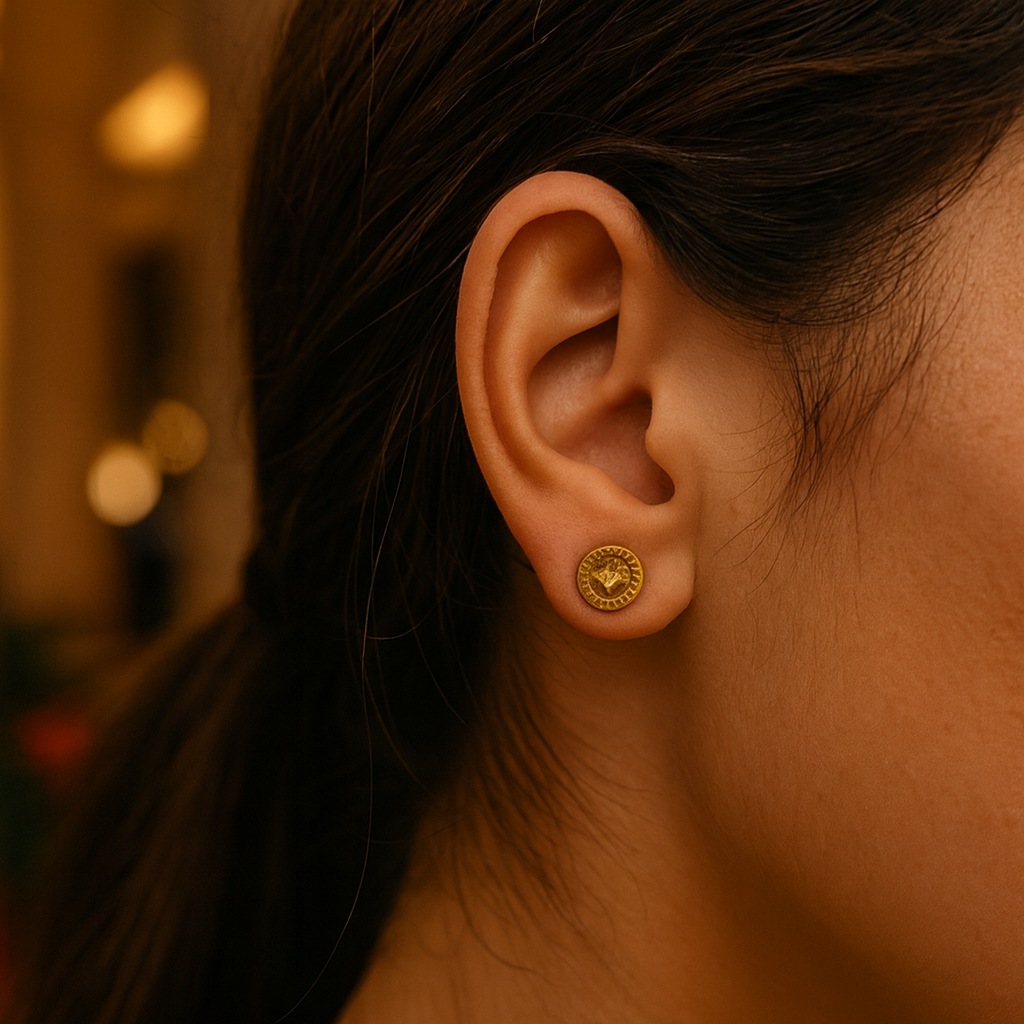 ARETES BOTÓN DE ORO