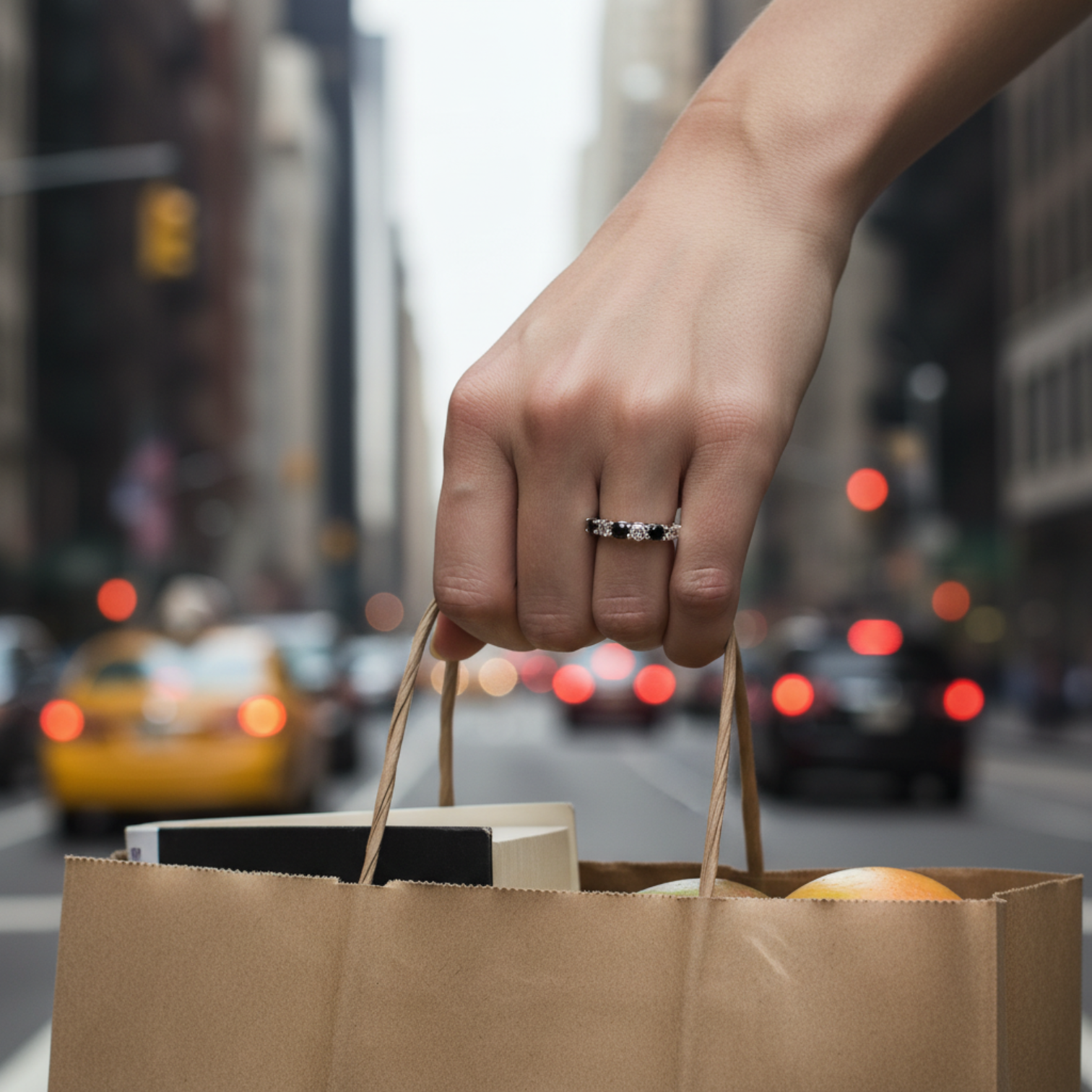 ANILLO DE PLATA CON MOISSANITA BLACK AND WHITE