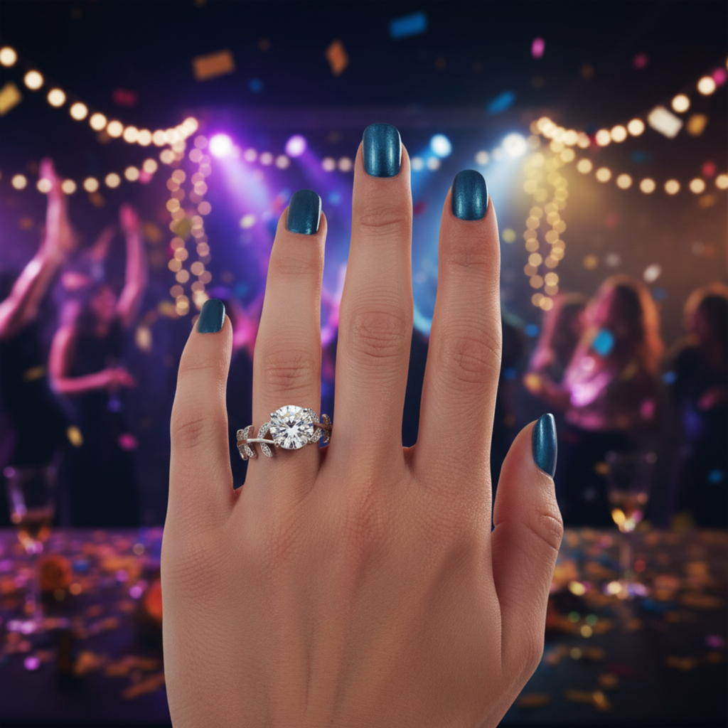 ANILLO FLORAL DE PLATA CON MOISSANITA
