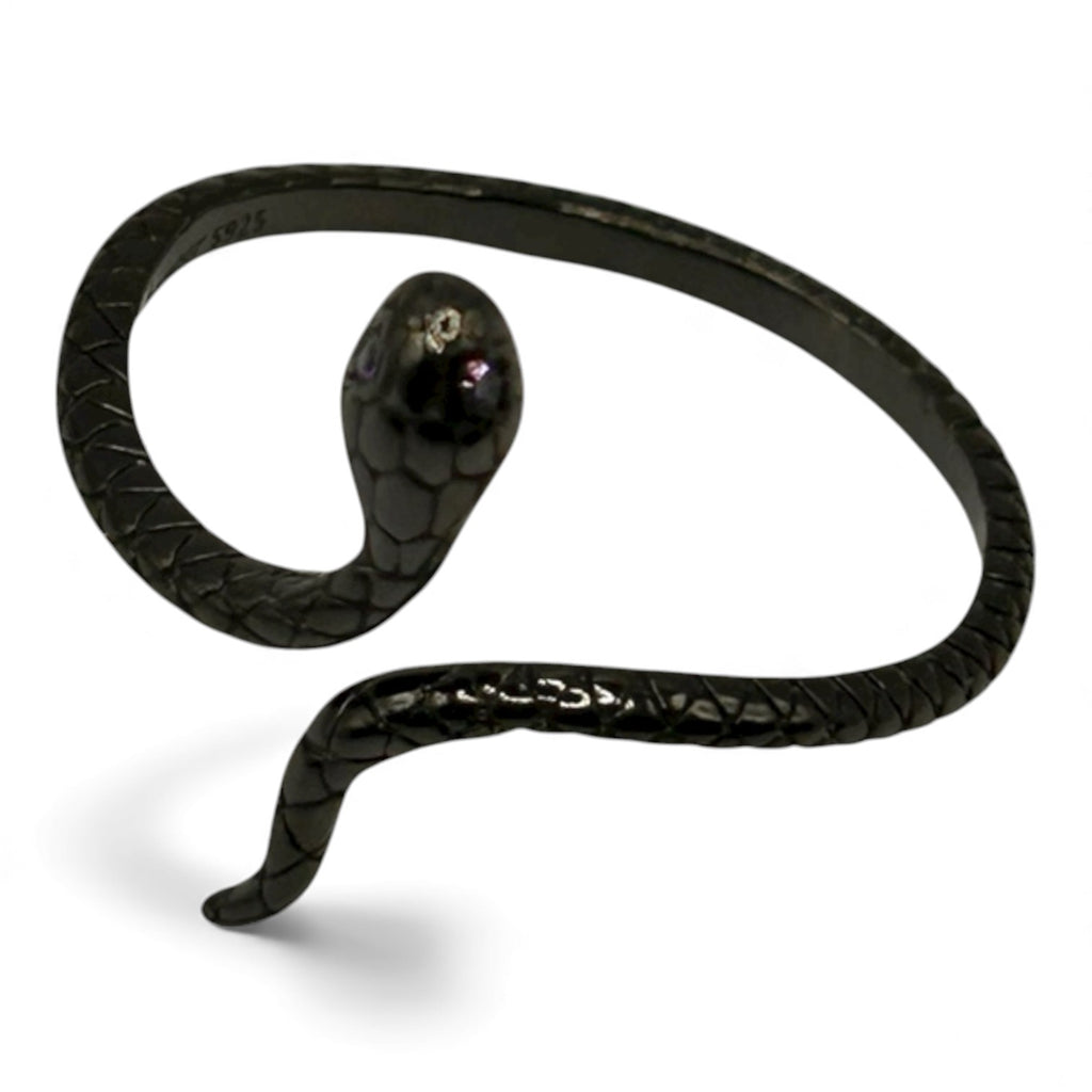 ANILLO SERPIENTE DE PLATA NEGRA