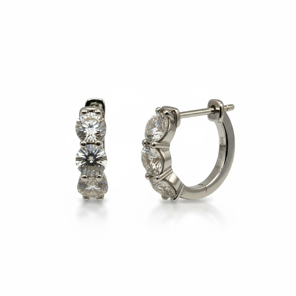 ARETES DE PLATA CON  MOISSANITA