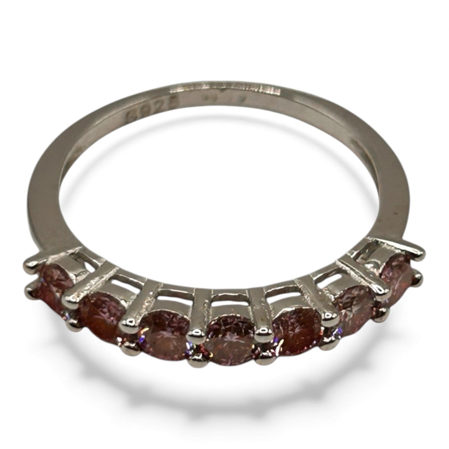 ANILLO DE PLATA CON MOISSANITA ROSA