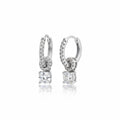 ARETES GOTA DE DIAMANTE DE PLATA CON MOISSANITA