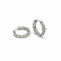 ARETES DE PLATA CON CHAPA DE ORO BLANCO Y MOISSANITA