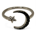 ANILLO ESTRELLA Y LUNA DE PLATA CON ZIRCONIA CÚBICA